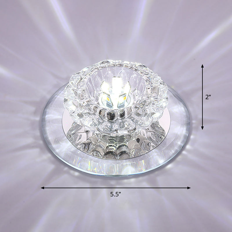 Crystal Simplicity LED Flush Mount Ceiling Light with Flower Corridor Design