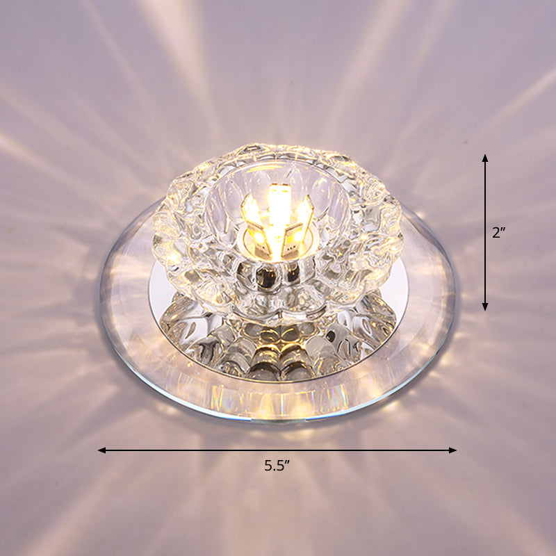 Crystal Simplicity LED Flush Mount Ceiling Light with Flower Corridor Design