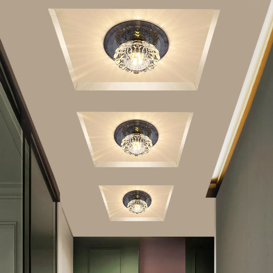 Crystal Simplicity LED Flush Mount Ceiling Light with Flower Corridor Design