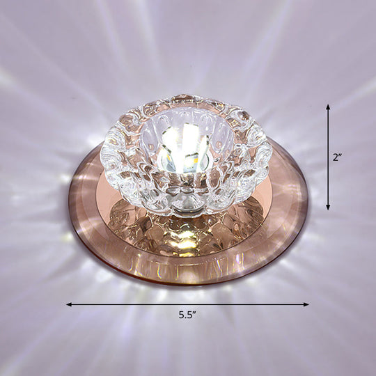 Crystal Simplicity LED Flush Mount Ceiling Light with Flower Corridor Design