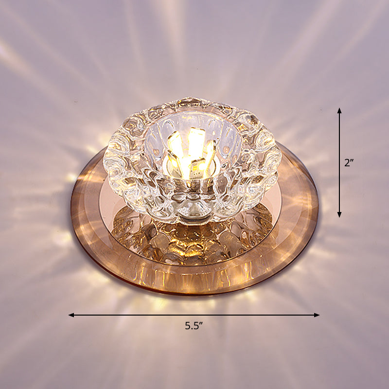 Crystal Simplicity LED Flush Mount Ceiling Light with Flower Corridor Design