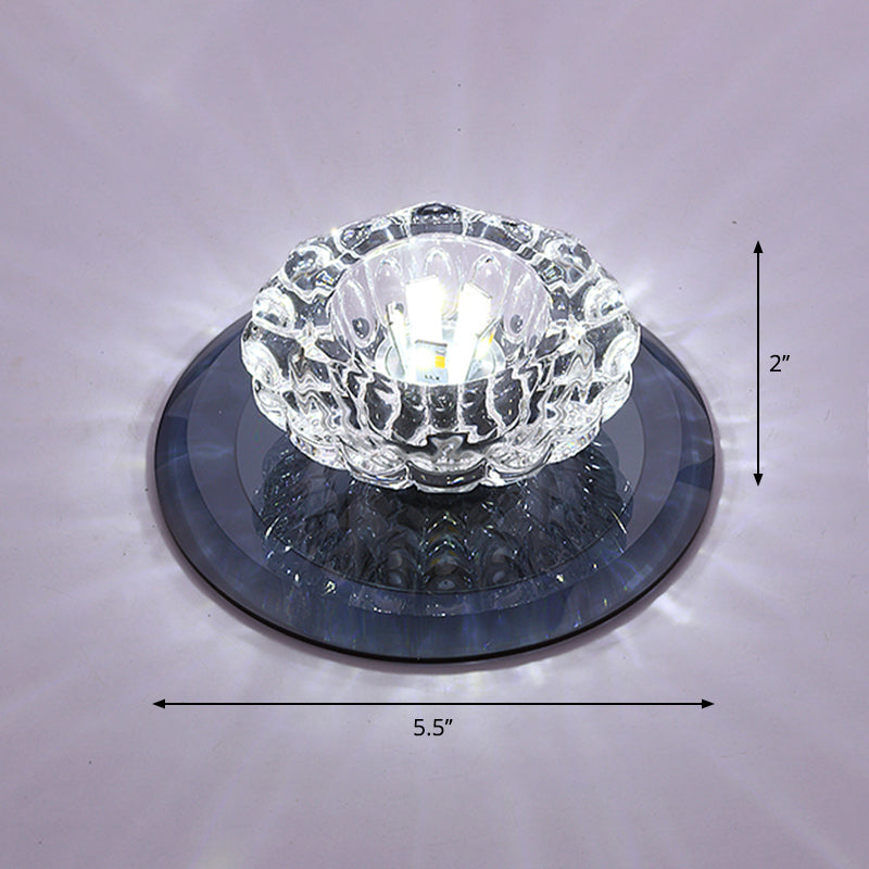 Crystal Simplicity LED Flush Mount Ceiling Light with Flower Corridor Design