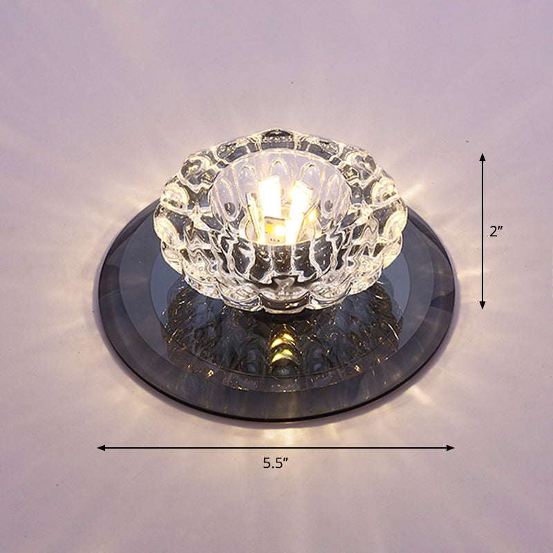 Crystal Simplicity LED Flush Mount Ceiling Light with Flower Corridor Design