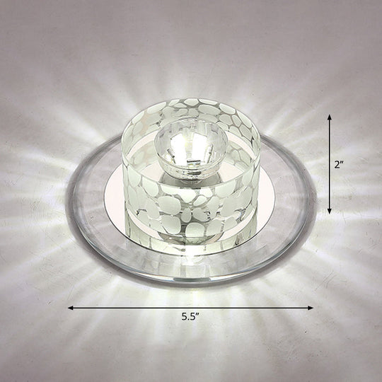 Simple Crystal LED Ceiling Light with Flush Mount - Ideal for Corridors