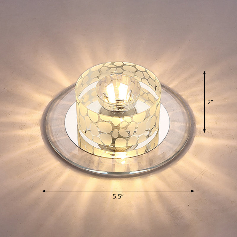 Simple Crystal LED Ceiling Light with Flush Mount - Ideal for Corridors