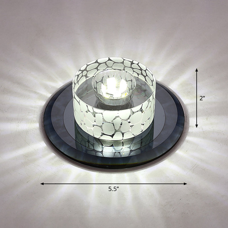 Simple Crystal LED Ceiling Light with Flush Mount - Ideal for Corridors