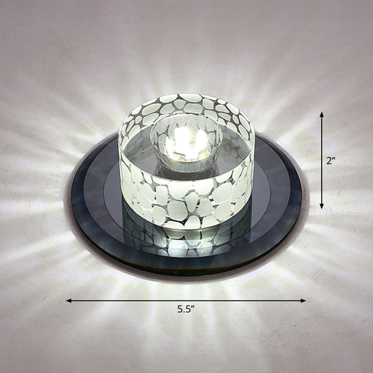 Simple Crystal LED Ceiling Light with Flush Mount - Ideal for Corridors