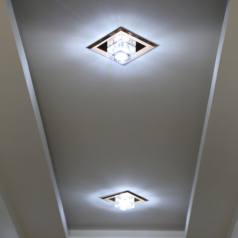 Crystal Led Flush Ceiling Light For Modern Entryways