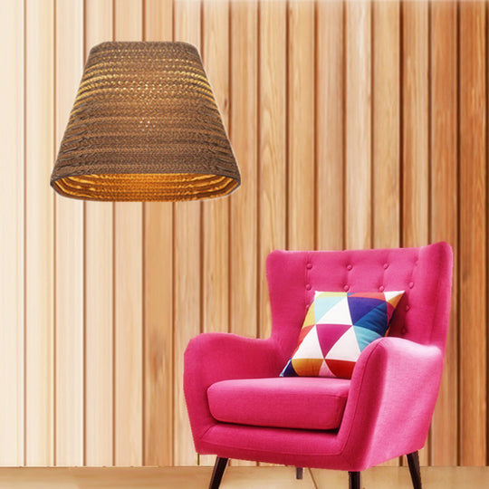 Minimalist Brown Silkworm Suspension Lighting - Rattan Pendant Ceiling Light