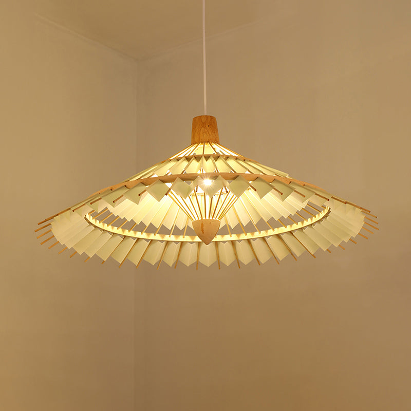 Modern Bamboo Umbrella Pendant Light - Stylish Ceiling Lighting For Restaurants Yellow / 16