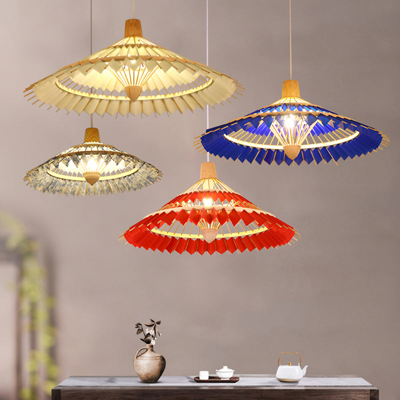 Modern Bamboo Umbrella Pendant Light - Stylish Ceiling Lighting For Restaurants