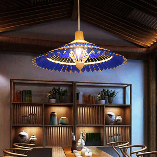 Modern Bamboo Umbrella Pendant Light - Stylish Ceiling Lighting For Restaurants