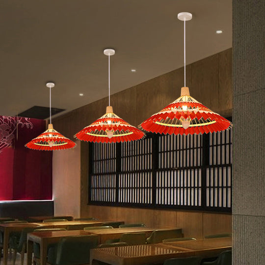 Modern Bamboo Umbrella Pendant Light - Stylish Ceiling Lighting For Restaurants