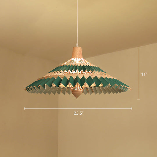 South-East Asian Bamboo Umbrella Pendant Light Single-Bulb Restaurant Suspension Fixture