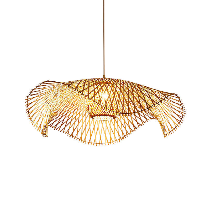 Bamboo Lotus Leaf Pendant Light For Restaurants - Simplicity And Elegance In Wood