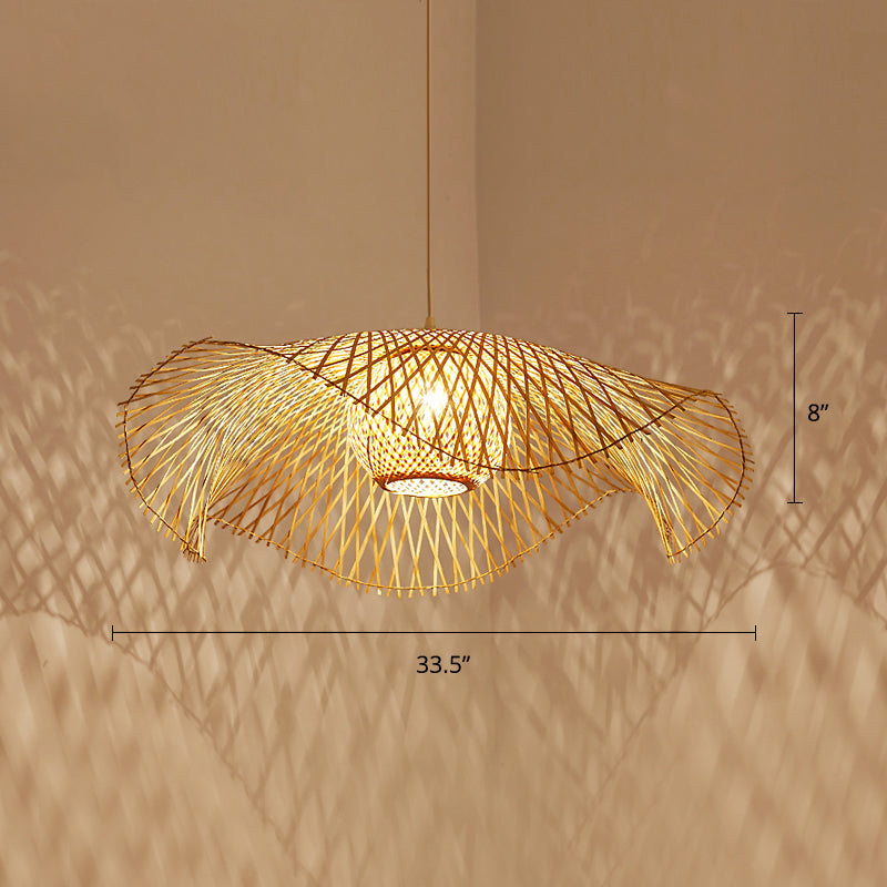 Bamboo Lotus Leaf Pendant Light For Restaurants - Simplicity And Elegance In Wood