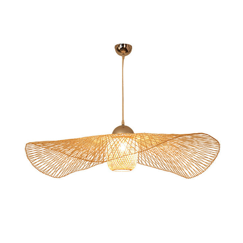 Modern Lotus Leaf Bamboo Ceiling Light - Restaurant Pendant Lighting