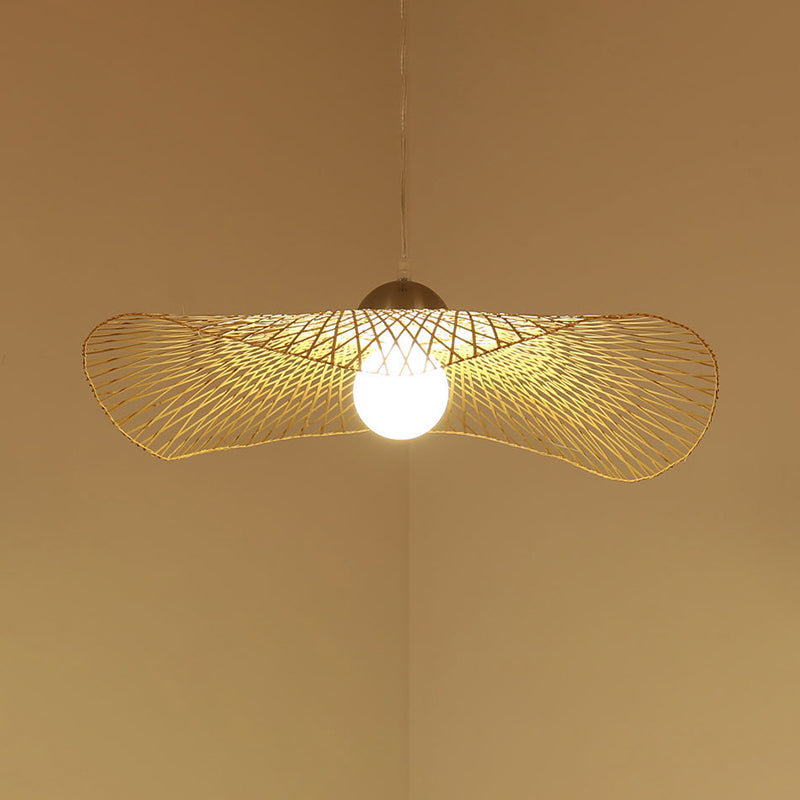 Modern Lotus Leaf Bamboo Ceiling Light - Restaurant Pendant Lighting