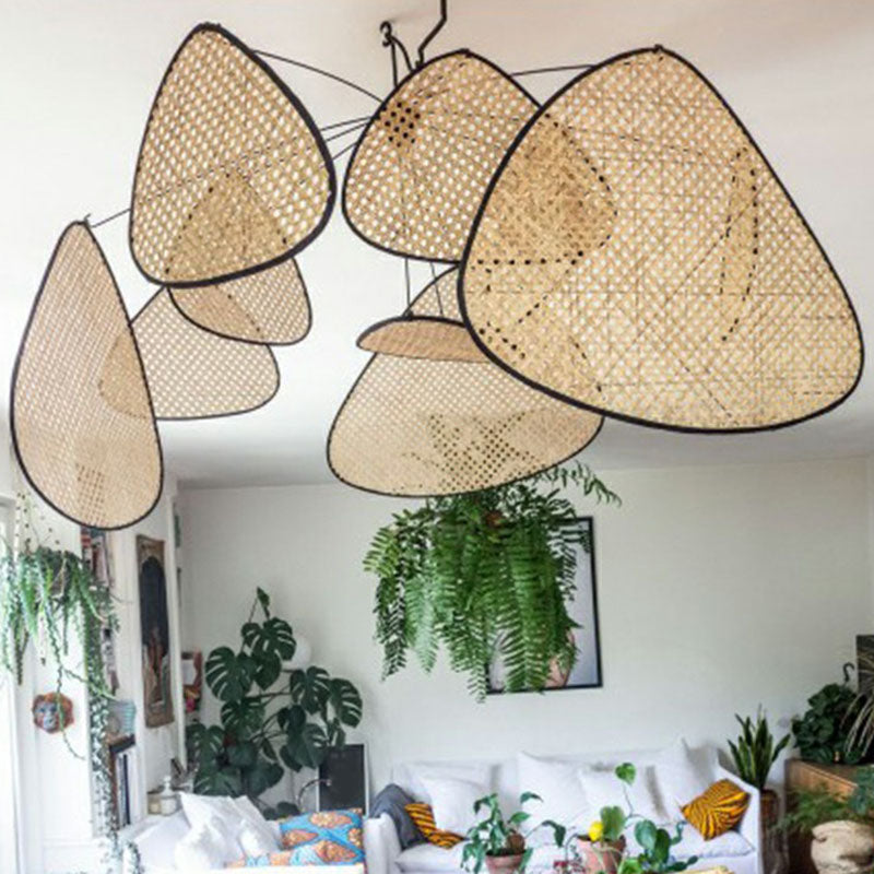 Sleek Handmade Rattan Pendant Ceiling Light - Chinese Inspired Perfect For Living Rooms