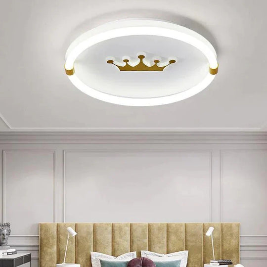 Nordic Warm Crown Master Bedroom LED Ceiling Lamp