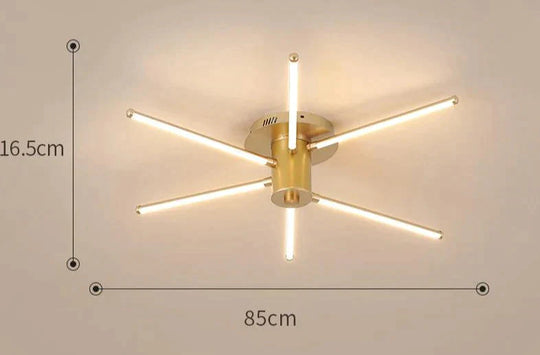 Contemporary Simple Creative Living Room Led Revolving Fireworks Ceiling Golden 6 Stepless