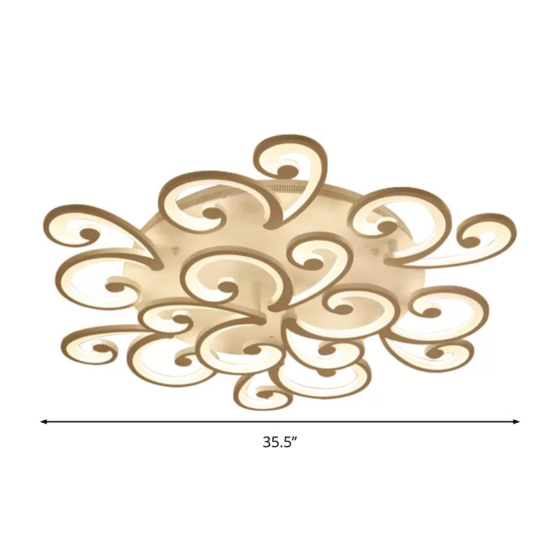 LED Petal Flush Mount Bedroom Ceiling Lamp in Warm/White/Natural Light - Modern Design