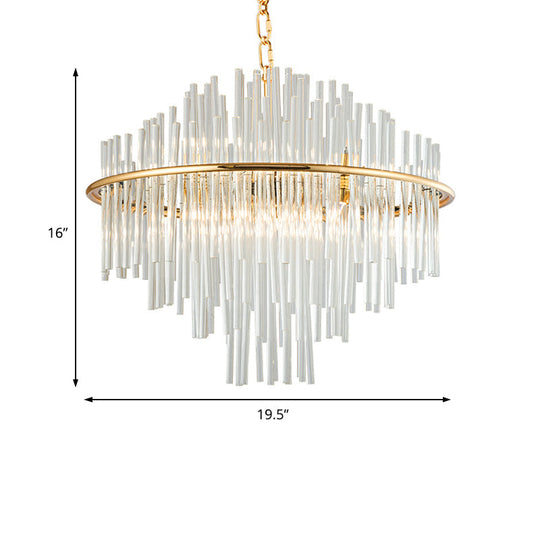 Lustre en cristal traditionnel - Élégant 4 niveaux - Plusieurs options de largeur et d'éclairage - Plafonnier doré