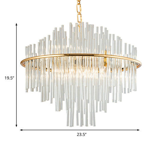 Traditional Crystal Chandelier Pendant Light - 4 Tiers Multiple Sizes Gold Ceiling Lamp 8/12/16