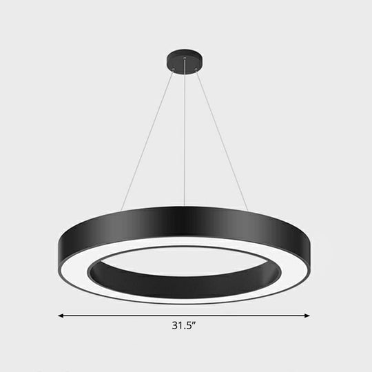 Geometric LED Ceiling Light: Modern Acrylic Office Chandelier - Black