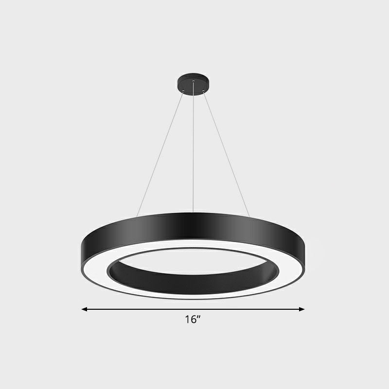 Geometric LED Ceiling Light: Modern Acrylic Office Chandelier - Black