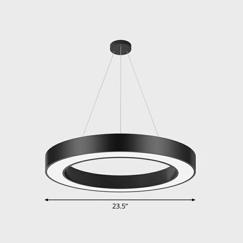 Geometric LED Ceiling Light: Modern Acrylic Office Chandelier - Black