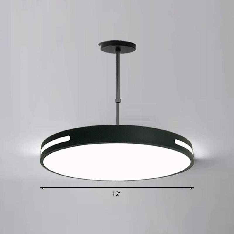 Sleek LED Pendant Chandelier - Circular Acrylic Meeting Room Light Fixture