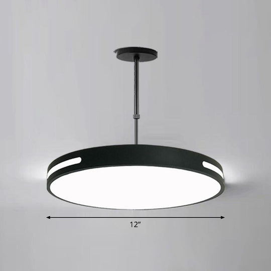 Led Circular Chandelier For Modern Meeting Rooms Black / 12 White