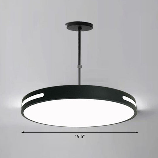 Led Circular Chandelier For Modern Meeting Rooms Black / 19.5 White