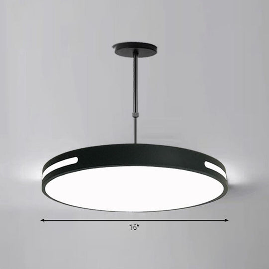 Sleek LED Pendant Chandelier - Circular Acrylic Meeting Room Light Fixture