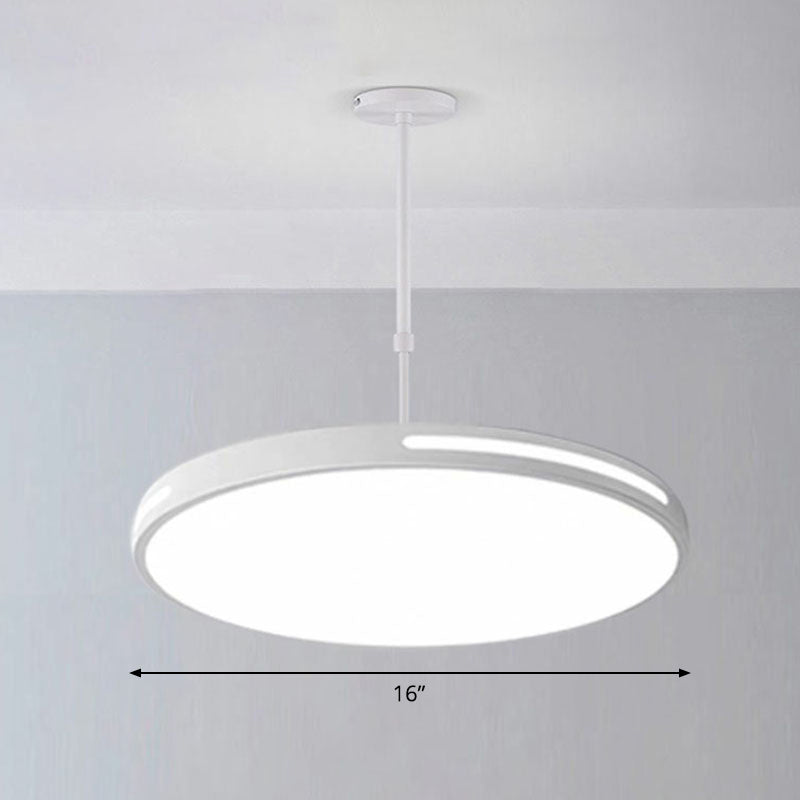 Sleek LED Pendant Chandelier - Circular Acrylic Meeting Room Light Fixture