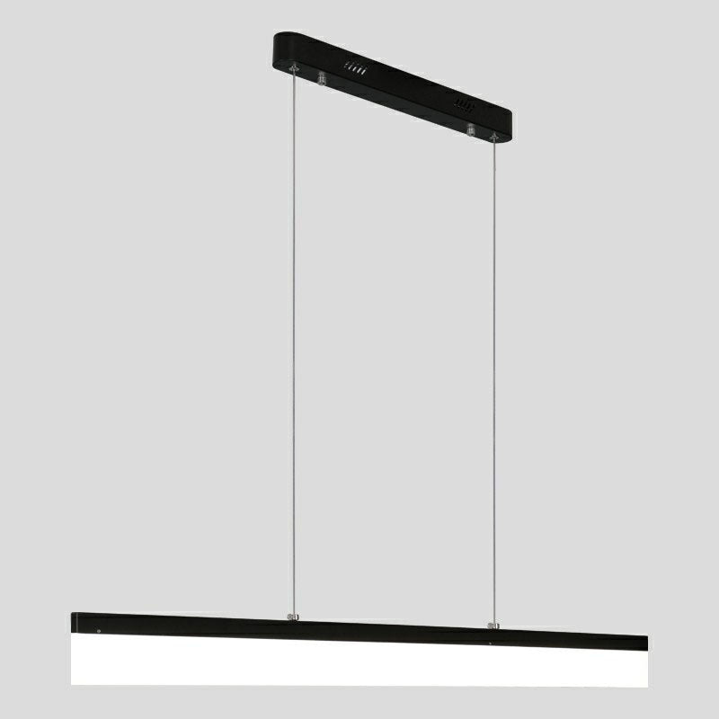 Sleek Black Linear Chandelier: Simplicity Acrylic Led Pendant Light For Office