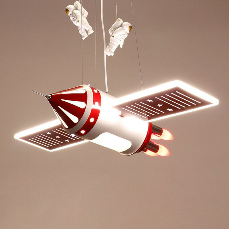 Modern Acrylic Led Satellite Chandelier: Illuminate Your Childs Room With Hanging Astronaut Decor