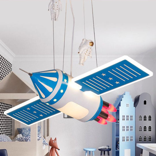 Modern Acrylic Led Satellite Chandelier: Illuminate Your Childs Room With Hanging Astronaut Decor