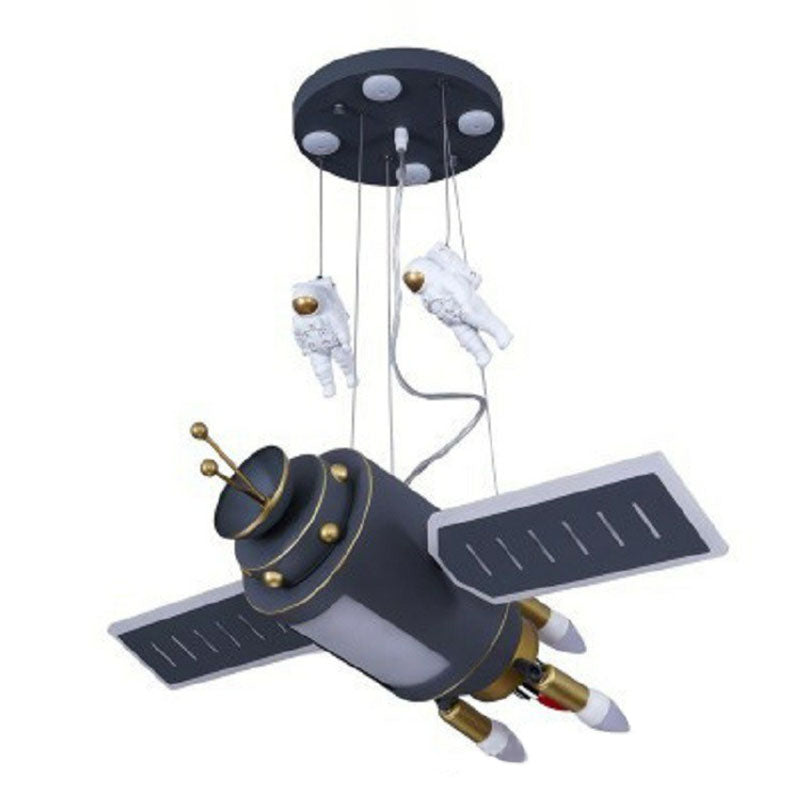 Modern Acrylic Led Satellite Chandelier: Illuminate Your Childs Room With Hanging Astronaut Decor