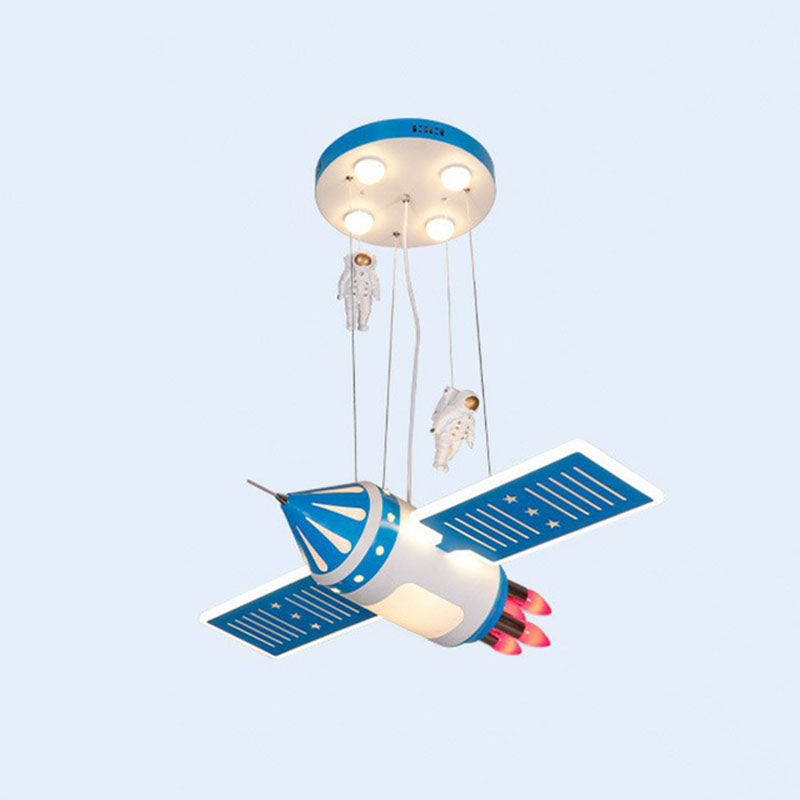 Modern Acrylic Led Satellite Chandelier: Illuminate Your Childs Room With Hanging Astronaut Decor