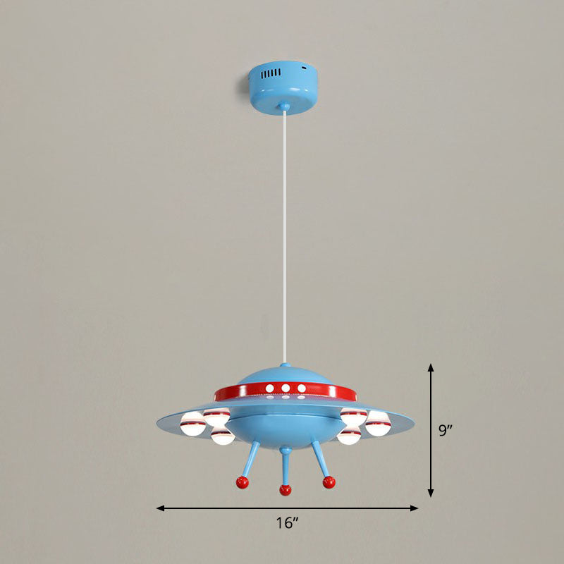 Cartoon Acrylic Led Ceiling Light: Flying Saucer Design For Childs Room Blue / 16 Warm