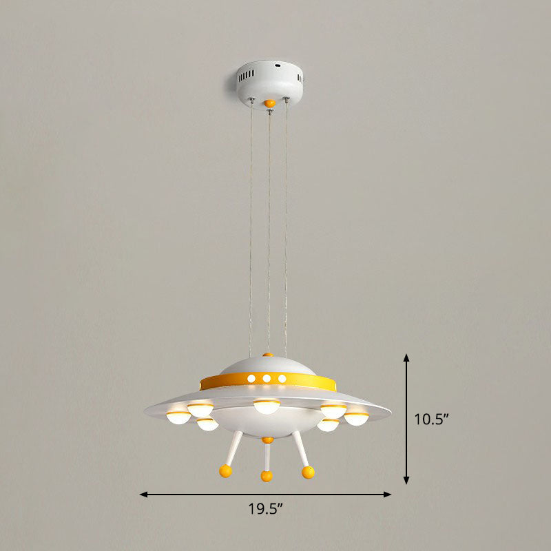 Cartoon Acrylic Led Ceiling Light: Flying Saucer Design For Childs Room White / 19.5 Warm