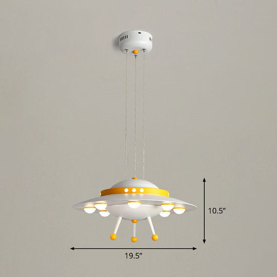 Cartoon Acrylic Led Ceiling Light: Flying Saucer Design For Childs Room White / 19.5 Third Gear