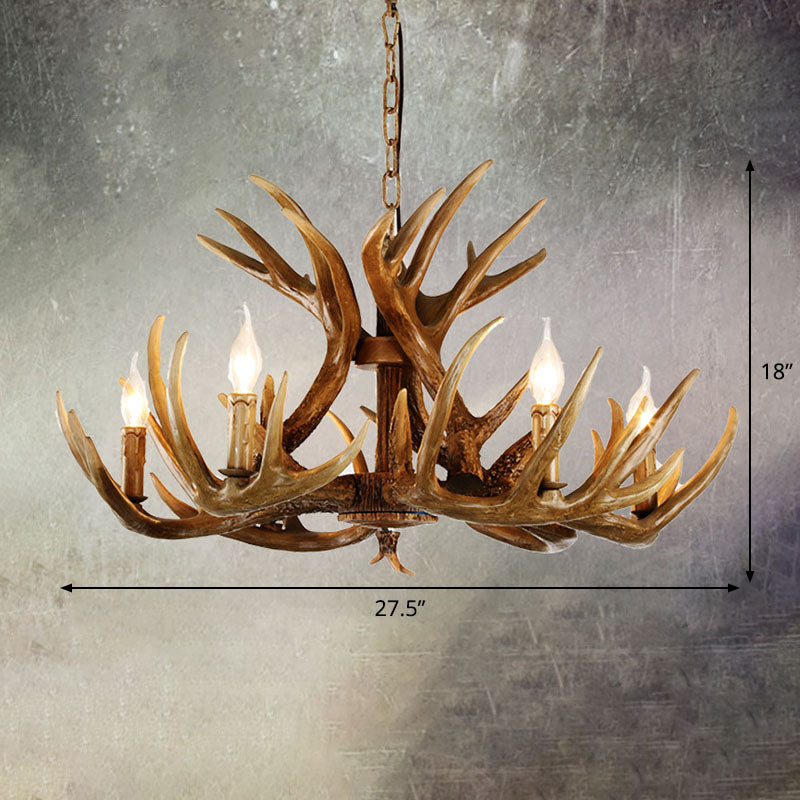 Classic Deer Horn Resin Chandelier Pendant Light: Perfect For Dining Rooms!