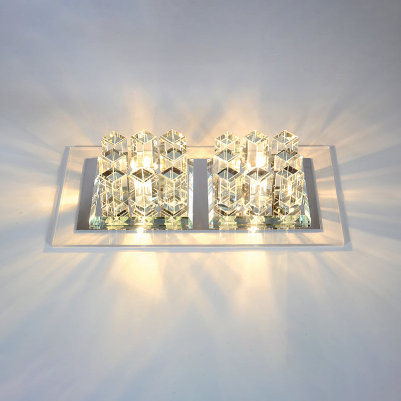 Modern Led Crystal Flush Ceiling Light Fixture- Rectangular Corridor Clear