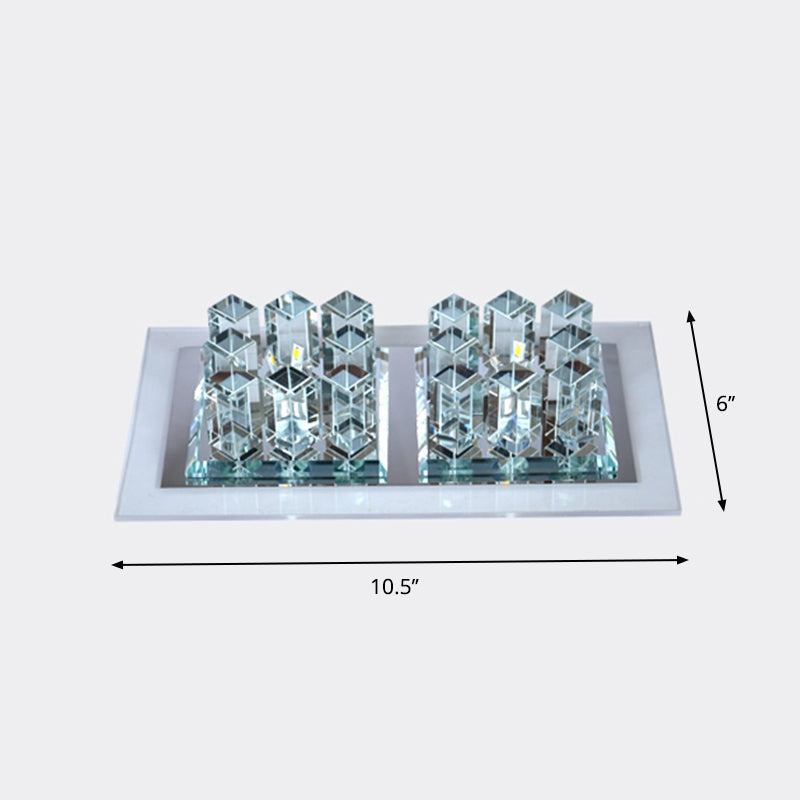 Modern LED Crystal Flush Ceiling Light Fixture- Rectangular Corridor Flush Light