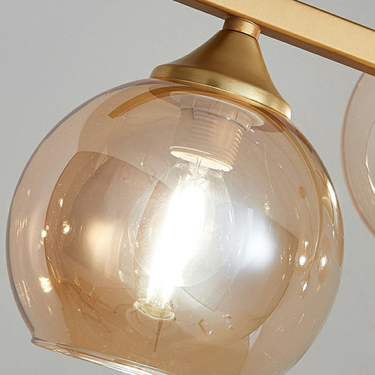 Dome Glass Ceiling Light - Postmodern 6-Head Hanging Lamp For Dining Table