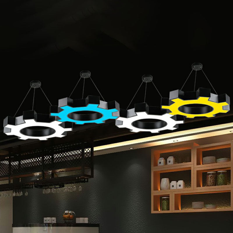 Modern Black Led Ceiling Chandelier For Gear Conference Rooms