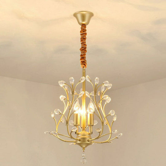 Contemporary Crystal Strands Ceiling Light Fixture - Terrace Semi Flush Mount Chandelier